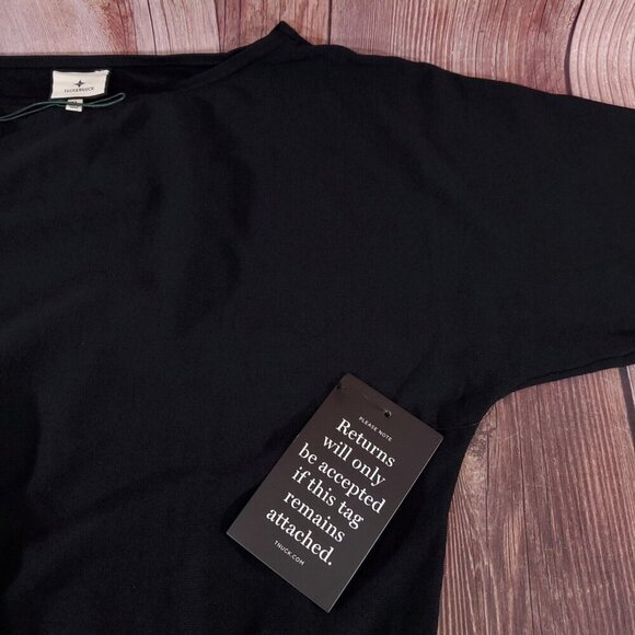 NWT Tuckernuck Womens Size XL Black Wide Neck Valencia Sweater Rayon Nylon - Picture 9 of 16